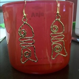 Gold plated Anju tribal design earrings